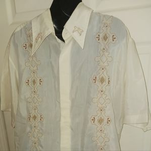 Filipino Barong Vintage Men's Traditional Casual Shirt Size XL